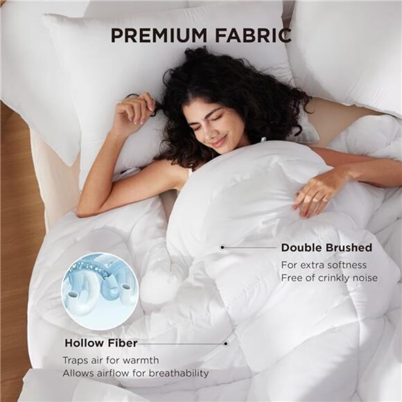 Bedsure Comforter Duvet Insert - Quilted Comforters Queen Size, All Season - Picture 3 of 7